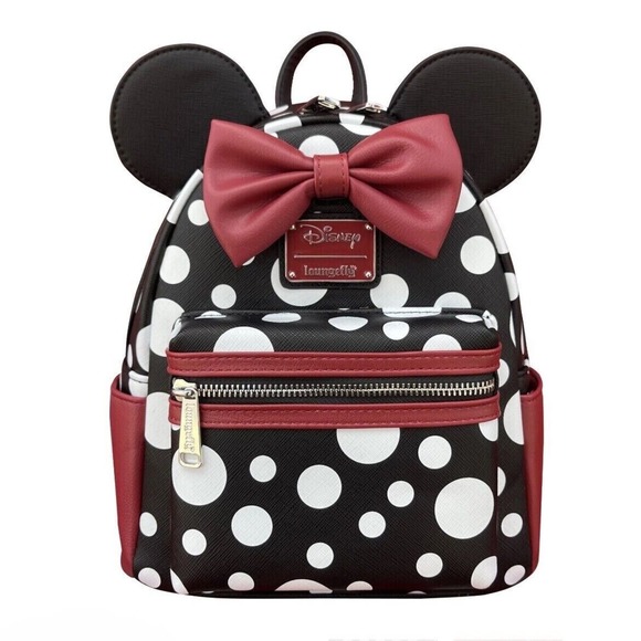 Loungefly Disney Minnie Mouse White & Black Polka Dot Faux Leather Mini … main image 4